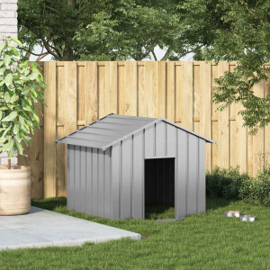 Casota para cães com telhado 131x101x102 cm aço galvanizado H