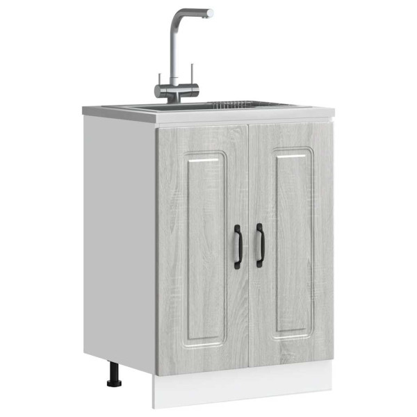 Mueble bajo para fregadero Kalmar gris sonoma 60x46x81.5 cm D