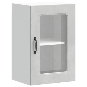 Armário de parede de cozinha porta vidro Kalmar concreto cinza H