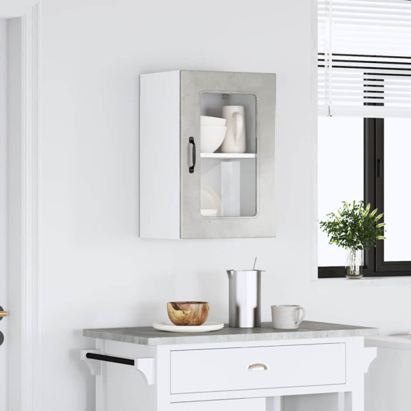 Armario pared cocina puerta de cristal Kalmar gris hormigón M 3