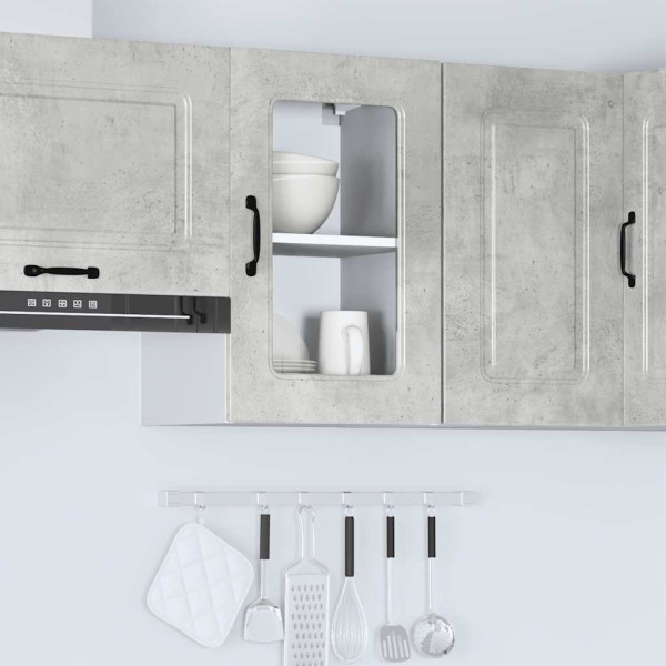 Armario pared cocina puerta de cristal Kalmar gris hormigón M 4
