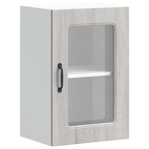 Armario pared cocina puerta de cristal Kalmar sonoma gris H
