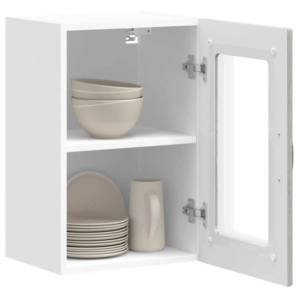 Armario pared cocina puerta de cristal Kalmar sonoma gris M 5