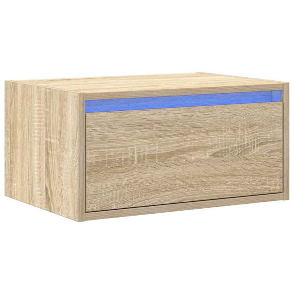 Mesa de cabeceira de parede com luzes LED carvalho sonoma M 3
