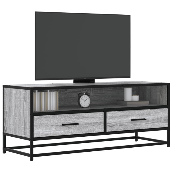 Mueble TV metal y madera ingeniería gris Sonoma 100x34.5x40 cm D