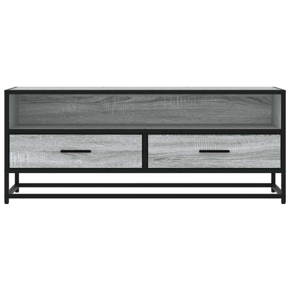 Mueble TV metal y madera ingeniería gris Sonoma 100x34.5x40 cm M 4