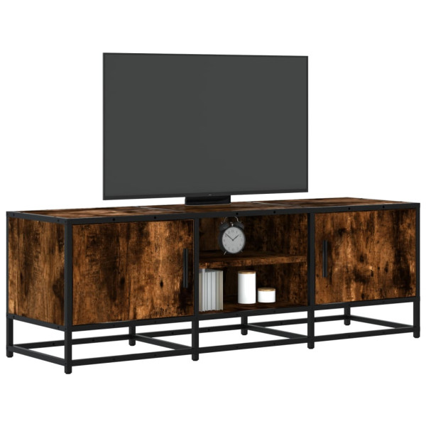Mueble TV metal y madera ingeniería roble humo 120x35x41 cm D