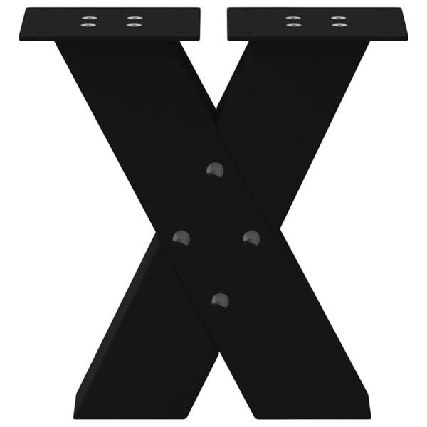 Pés para mesa de centro em formato de X. 2 peças. preto. 30x(30-31) cm. aço M 5