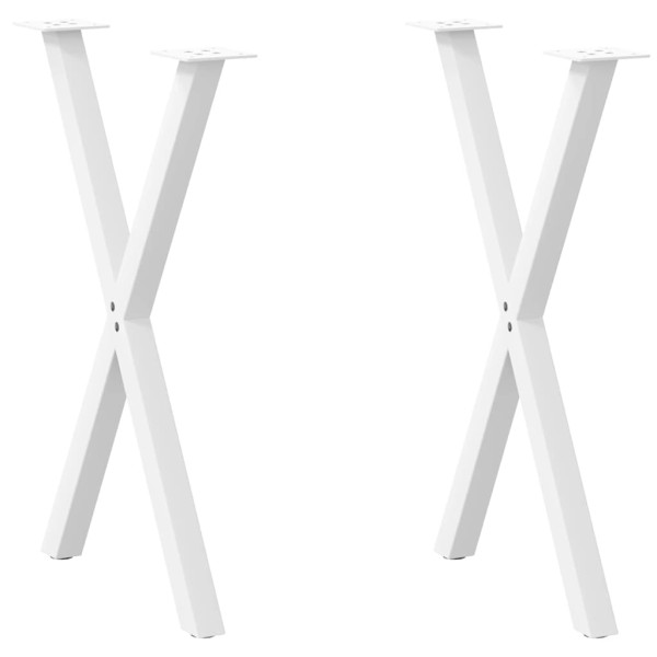 Patas para mesa comedor forma X 2uds acero blanco 50x(72-73) cm D