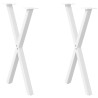 Pés de mesa de jantar em forma de X 2 peças aço branco 50x(72-73) cm 1