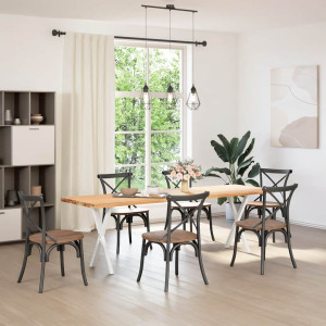 Pés de mesa de jantar em forma de X 2 peças aço branco 50x(72-73) cm H