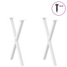 Pés de mesa de jantar em forma de X 2 peças aço branco 50x(72-73) cm 3