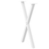 Pés de mesa de jantar em forma de X 2 peças aço branco 50x(72-73) cm 4