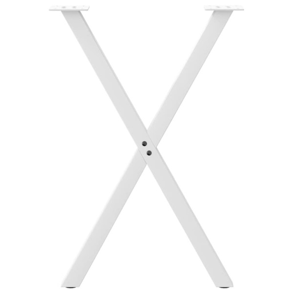 Pés de mesa de jantar em forma de X 2 peças aço branco 50x(72-73) cm M 5