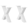 Pés para mesa de centro em formato de X. 2 peças. branco. 60x (42-43) cm. aço 1