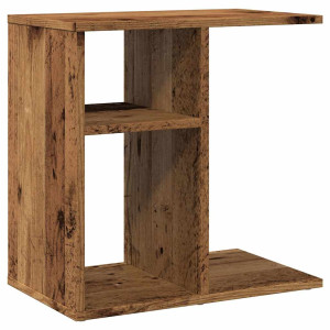 Mesa auxiliar de madera contrachapada envejecida 50x30x50 cm H