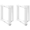 Pés para mesa de centro em forma de T. 2 peças. branco. 50x25x(42-43) cm. aço 1