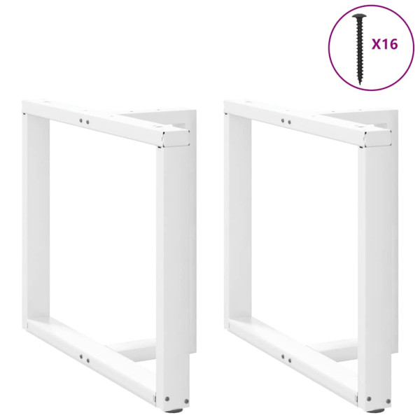Pés para mesa de jantar em forma de T. 2 peças. branco. 100x35x(72-73) cm. aço M 5