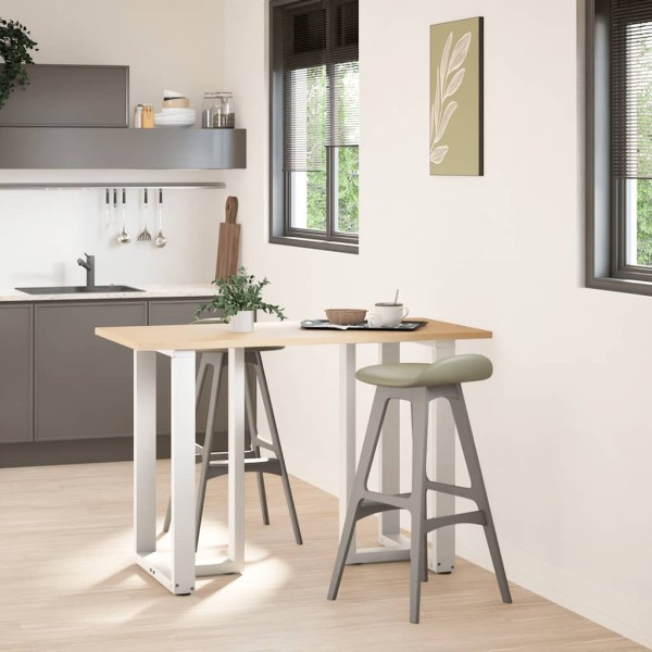 Patas de mesa de bar forma T 2 uds acero blanco 60x35x(91-92)cm M 3