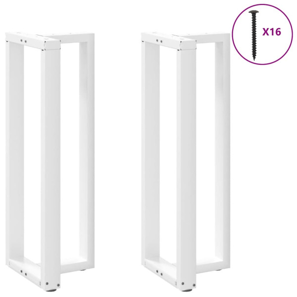 Patas de mesa bar forma T 2 uds acero blanco 40x35x(111-112) cm M 3