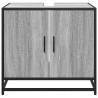 Mueble lavabo baño madera contrachapada sonoma gris 65x33x60 cm 5