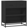 Aparador de madera de ingeniería negro 68x35x76 cm 2
