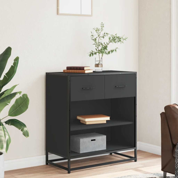 Aparador de madera de ingeniería negro 68x35x76 cm M 3