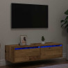 Mueble de TV con luces LED envejecida 100X35.5x25 cm 1