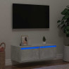 Móvel de TV com luzes LED 75x35.5x25 cm cinzento cimento 1