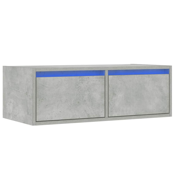 Mueble de TV con luces LED gris hormigón 75x35.5x25 cm M 3