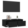 Mueble de TV con luces LED roble negro 75x35.5x25 cm 5