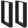 Patas de mesa de centro forma U 2uds acero negro 38x(42-43) cm 1