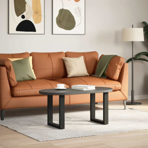 Pés para mesa de centro em formato de U. 2 peças. preto. 38x(42-43) cm. aço H