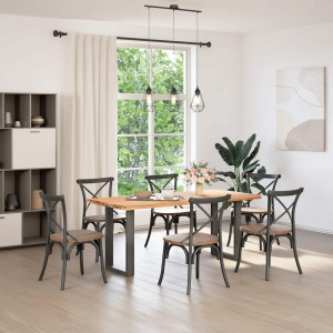 Pés para mesa de jantar em formato de U. 2 peças. antracite. 50x(72-73) cm. aço H