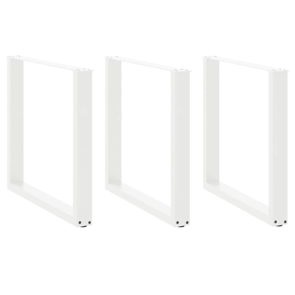 Patas para mesa centro forma U 3 uds blanco 90x(72-73) cm acero D