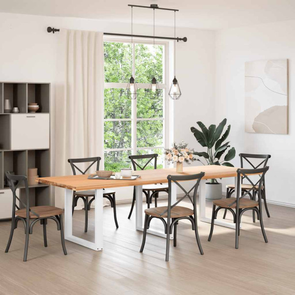 Patas para mesa centro forma U 3 uds blanco 90x(72-73) cm acero M 2