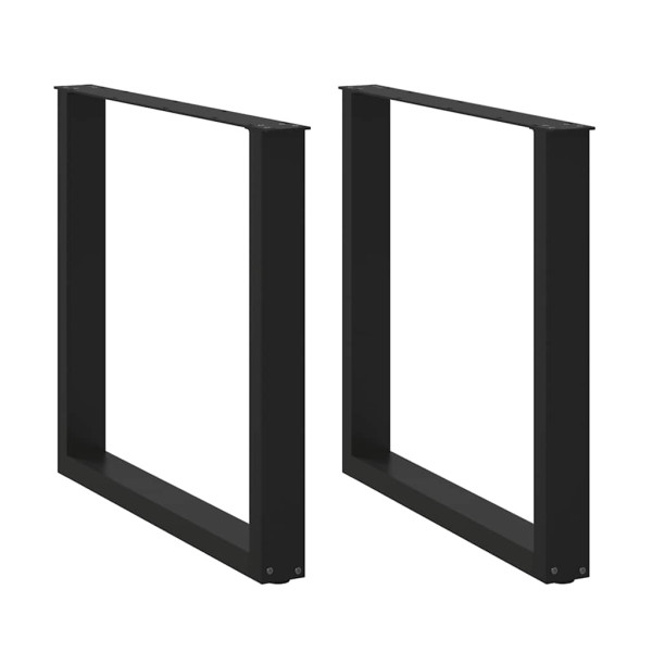 Patas para mesa centro forma U 2 uds acero negro 90x(72-73) cm D