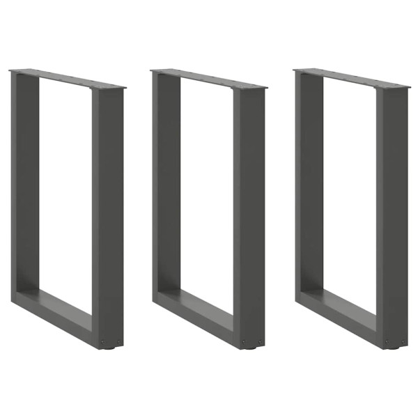 Patas mesa centro forma U 3 uds antracita 70x(72-73) cm acero D