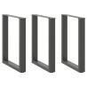 Patas mesa centro forma U 3 uds antracita 70x(72-73) cm acero 1