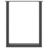Pés para mesa de jantar em formato de U. 2 peças. antracite. 70x(72-73) cm. aço 5