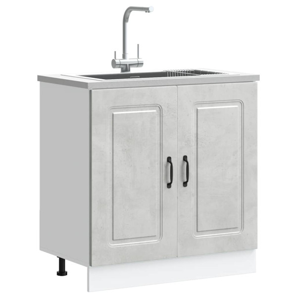 Mueble bajo para fregadero Kalmar gris hormigón 80x46x81.5 cm D