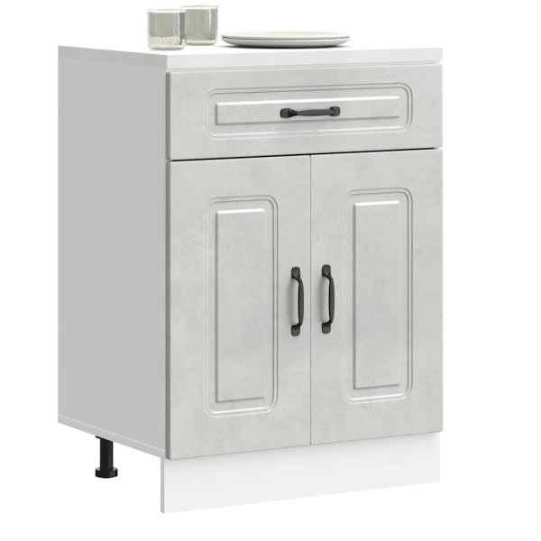 Mueble bajo de cocina Kalmar madera de ingeniería gris hormigón D