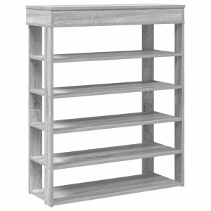 Mueble zapatero madera de ingeniería gris sonoma 80x30x98 cm H