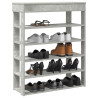 Mueble zapatero madera contrachapada gris hormigón 80x30x98 cm 1