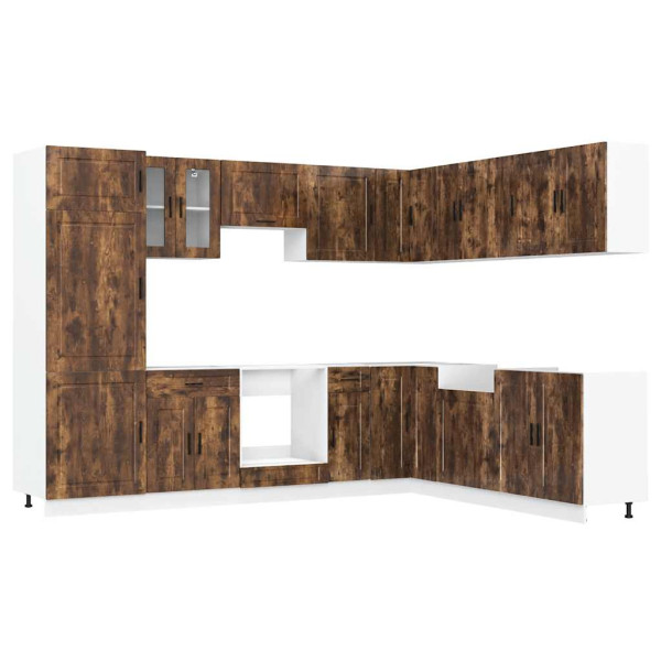 Mueble cocina Porto roble ahumado 14 pzas madera contrachapada M 2