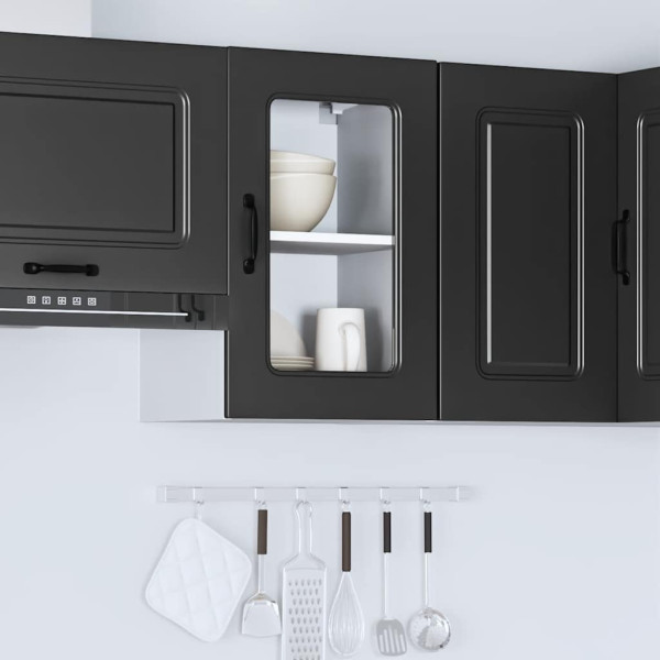 Armario pared cocina puerta de cristal Kalmar negra M 4