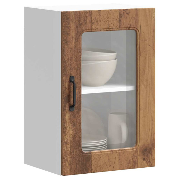 Armario pared cocina puerta de cristal Kalmar madera vieja D