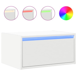 Mesa de cabeceira de parede com luzes LED branco H