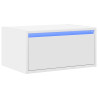Mesa de cabeceira de parede com luzes LED branco 3