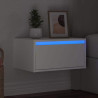 Mesa de cabeceira de parede com luzes LED branco 5